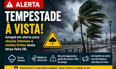 Alerta de tempestade: Amapá pode enfrentar chuvas fortes e ventos intensos nesta terça-feira