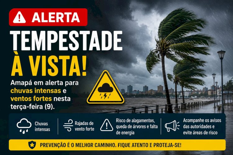 Alerta de tempestade: Amapá pode enfrentar chuvas fortes e ventos intensos nesta terça-feira